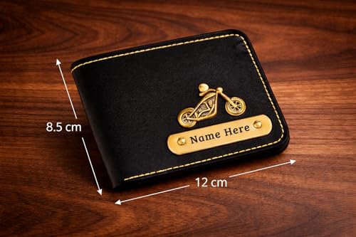 Image of SCPmarts Premium Personalized Wallet for Men with Name & Charm - Stylish Personalized Wallet with Multiple Card Slots & Durable Finish - Ideal Gift for Birthday, Anniversary (Black)