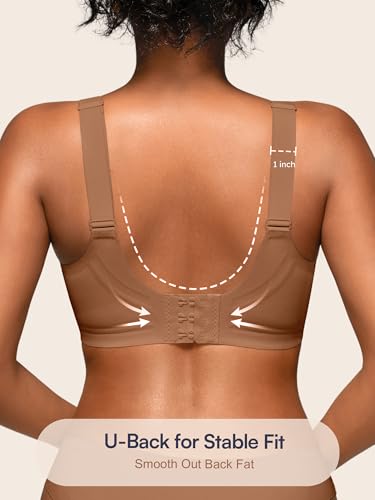 Image of Seamless Supportive Bras for Women No Underwire - M-4XL Jelly Bra | Wireless Full Coverage Bralette, Plus Size, Comfortable T-Shirt Bra for Older, Lightly Padded, Buttery Soft