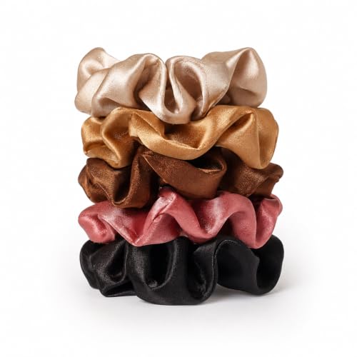 Image of Premium Satin Silk Scrunchies For Women And Girls Pack Of 24 Scrunchie for Less Hair fall Hairbands Rubber Band Scrunchies For Girls Best Gift For Mom, Sister And Girlfriend