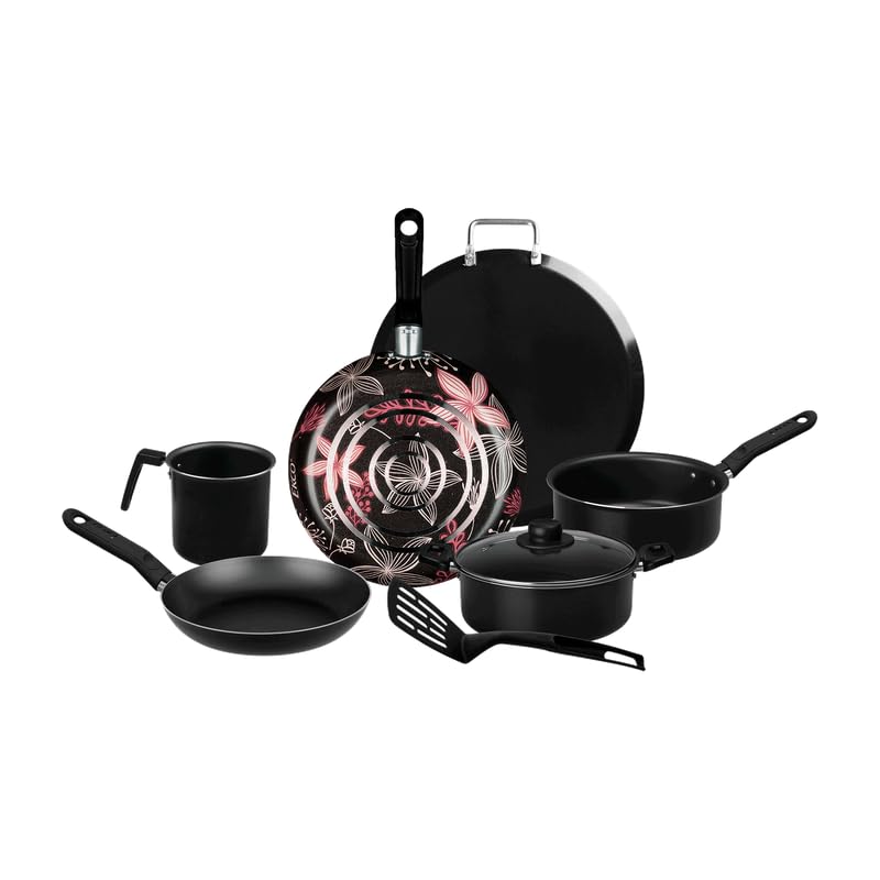 Consejos para Comprar Sarten ecko Top 5. 50 Ekco | Batería de Cocina con Antiadherente Trends 8 Piezas de Aluminio - Color Negro