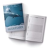 itenga Hausaufgabenheft Delfin DIN A5 96 Seiten Schulbedarf Meine Hausaufgaben für Grundschule Gemeinschaftsschule Realschule Gymnasium