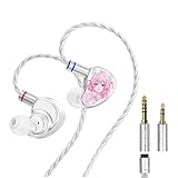 CVJ NEKO イヤホン IEM イヤホン 有線 ブラックゴールド・コンポジット・ダイアフラム＋3.5/4.4mmデュアルプラグ0.78mm2ピン着脱式4極銀メッキケーブル＋限定版CNCステレオ・エンボス・パターン・チャンバー付き、音楽／モニター／ゲームに最適