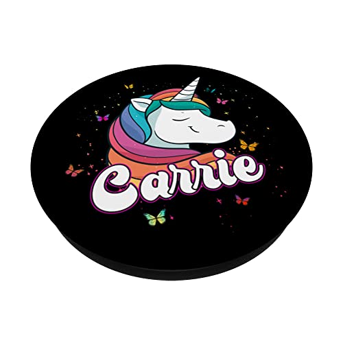 CARRIE - Adorable girl name with beautiful Unicorn PopSockets Swappable PopGrip, Black - Image 2