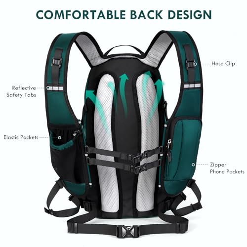 Hiking-Hydration-Backpack-Lightweight-Pack-Water-Backpack-with-2L-Hydration-Bladder-Insulation-Hydropack-Rucksack-Hydro-Water-Daypack-for-Camping-Running-Cycling-Climbing-Rave-for-Men-Women-Black