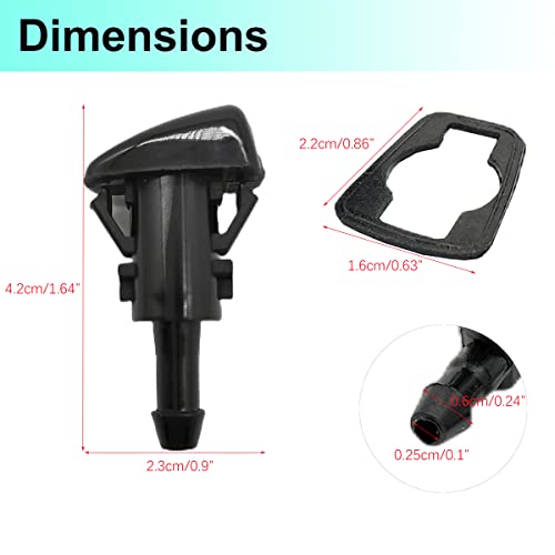 1 Pair Front Windshield Washer Nozzles Kit Wiper Spray Washer Jet For Dodge For Ram For Chrysler 2004-2016 Replace 4805742Ab 5113049Aa 55077460Aa #TOP3