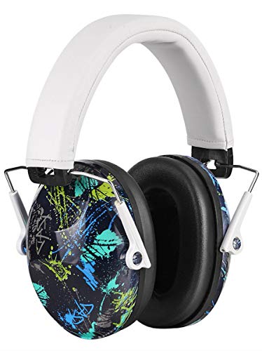 032 Bunt Gehörschutz Kinder, Lärmschutz Kopfhörer für Schule, Feuerwerk, Flugshows mit SNR 29dB Hörschutz, von 1 bis 18 Jahren (weiß)