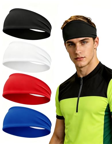 Image of Headbands for Men & Women, Sweat Headband Non-Slip Sweatband Sports Running Cycling Yoga Basketball Workout Football Training