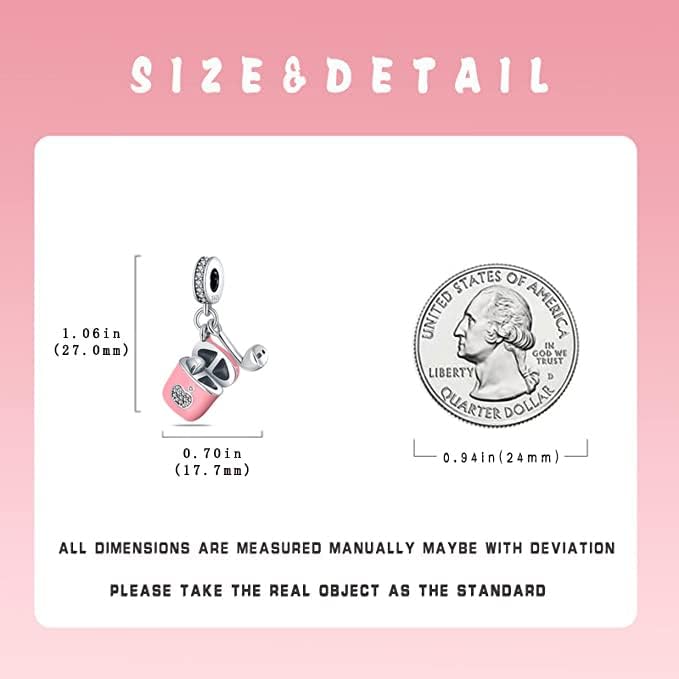 LNQOBU Happy Life Pendant Charm Bead Fits for Charm Bracelets - 925 Sterling Silver Dangle Pendant Bead for Woman(With one Spacer Beads Charms) - Image 4