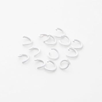 50pcs Jump Rings Color Open Jump Rings Connector Rings Jewellery Bracelet Earring Necklace Repair Keychain Making Kit Keyrings for Crafting - 8mm 10mm White, 10mm x 1.5mm