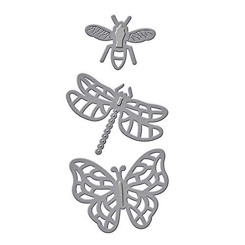 P12cheng Matrice de découpe en métal, motif abeille, libellule, papillon, noix de coco, palme, scrapbooking, gaufrage - JAM0552 Cover