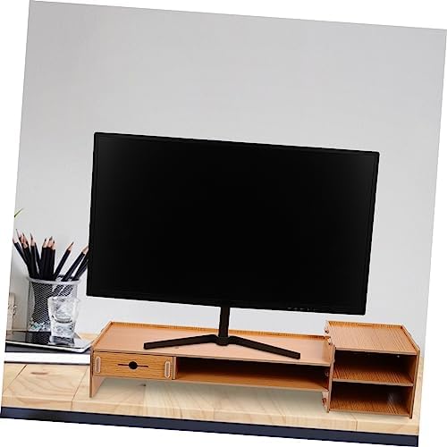 NUOBESTY Bilgisayar yükseltme iskeleti, monitör yükseltici, çok fonksiyonlu depo rafı, bilgisayar düzenleyici için, çeşitli depolama olanakları, ofis ve öğrenciler için uygundur - Görsel 5