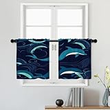 Photo Gallery batmerry tende corte da cucina con delfini e onde oceaniche, piccole mantovane per bagno, confezione da 2, 66 x 61 cm Photo Gallery batmerry tende corte da cucina con delfini e onde oceaniche, piccole mantovane per bagno, confezione da 2, 66 x 61 cm