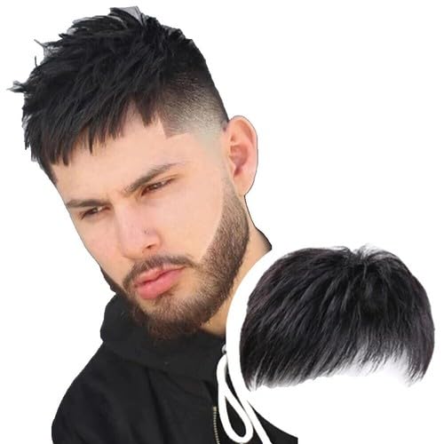 BLUSHIA (Base 16 * 18 cm) Men's Wig Human Hair Toupee with PU Around Hair Replacement Clip in Male Hairpieces For Men Baldness-image-31