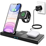 【4-in-1 Drahtlose Ladestation】 Mit der neuesten drahtlosen Qi-Technologie unterstützt ELEGIANT 4-in-1 Wireless Charger das gleichzeitige Laden Ihres iPhones, iWatch und Ihrer Airpods. Funktioniert perfekt mit Apple Watch-Serien 5/4/3/2/1, AirPods Pro / 2/1, iPhone 11/11 Pro / 11 Pro Max / iPhone X / Xs / Xs Max / iPhone 8/8 Plus / Samsung S9 / S8 / Note 8 / S7 Edge und weitere Qi-fähige Geräte.