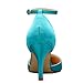 ELEGANTPARK HC1811 Teal Green Heels Pointed Toe High Heels for Women Sexy Ankle Strap Closed Toe Bridal Wedding Shoes Satin Evening Party Prom Dress Shoes Pumps Turquoise US 6