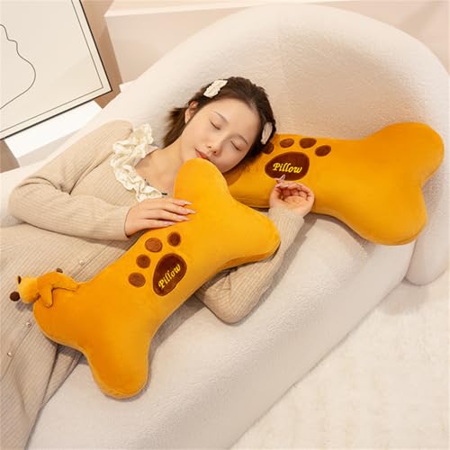 AQCQDQ Knochen-Dekokissen Aus Plüsch, Knochenform Kissen Kinder Kuschelkissen, Kuschelkissen Kinder Schmusekissen, Knochen Puppe für Home Sofa Schlafzimmer Bett Dekoration (50 cm,Knochen)