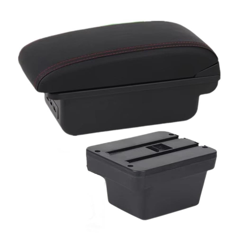 FSOZDBBPL For Caddy 5 2021-2025 Car Armrest Box Central Storage Box Interior Parts(B1 red line 3USB)