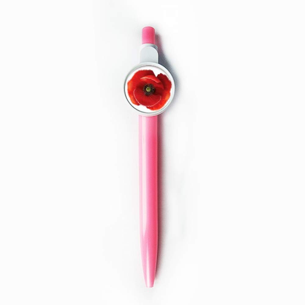 Stylo à bille rétractable rouge à motif coquelicot une attention élégante