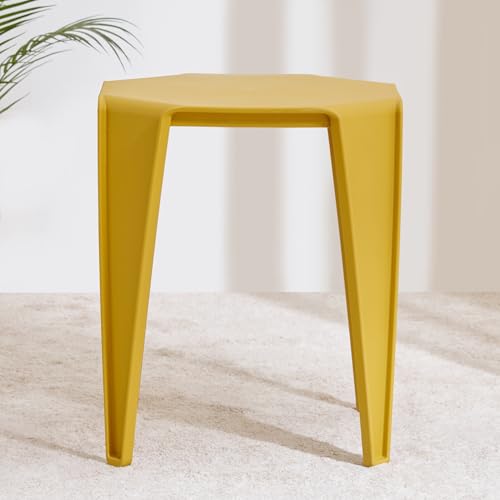 Image of Home Centre | Winfield Polypropylene Stool | Sitting Stool for Home | Yellow | 1 Year Warranty