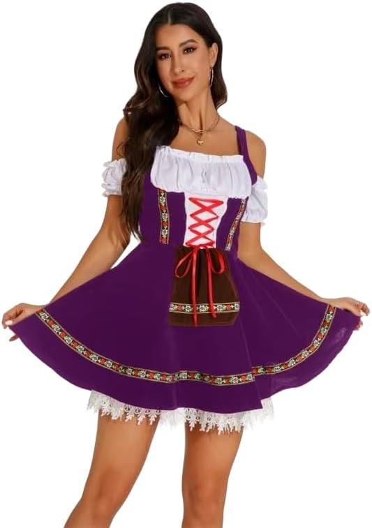 Oktoberfest Outfits Women Slim Fit Dirndl Dresses Traditional Oktoberfest Costumes for German Oktoberfest Halloween - Image 5