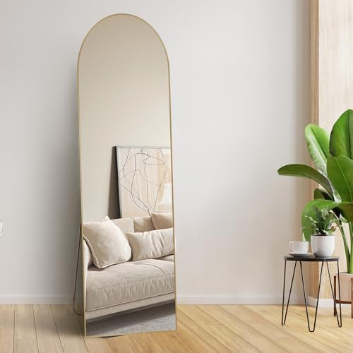 FORTENY Full Length Mirror with HD Tempered Glass, Wall Mounted or Free Standing Floor Mirror with...
