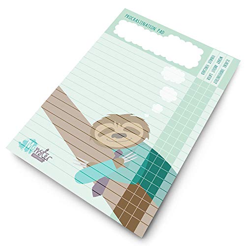 Monster Stationery - A5 Procrastination Pad/To Do Pad/Daily Schedule Planner - 60 Sheets - 80Gsm - Made In Uk