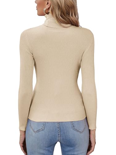 Image of Turtleneck Sweaters for Women Ribbed Long Sleeve Pullover Sweater