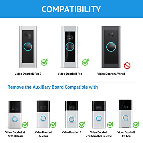 Ayotu Waterproof Adjustable(30 To 60 Degree) Angle Mount For Ring Video Doorbell Pro 2 & Ring Doorbell Pro, Mounting Bracket With Weatherproof Cap Wedge Corner Holder, 1Pack Black #TOP1