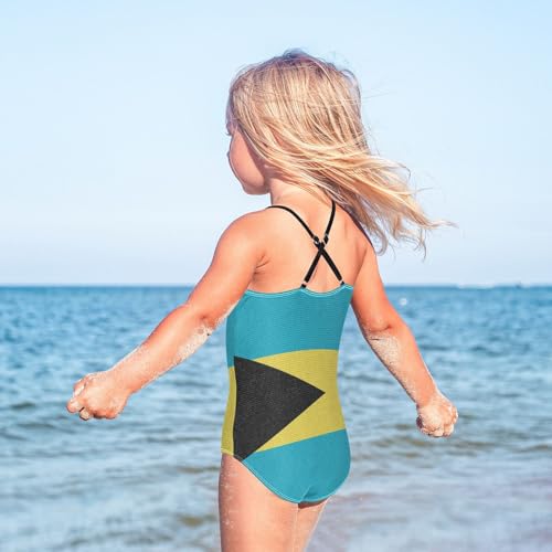 Aflyko Girls Patriot Flag Halter Swimsuit One Piece Beach Swimwear 3-10T4