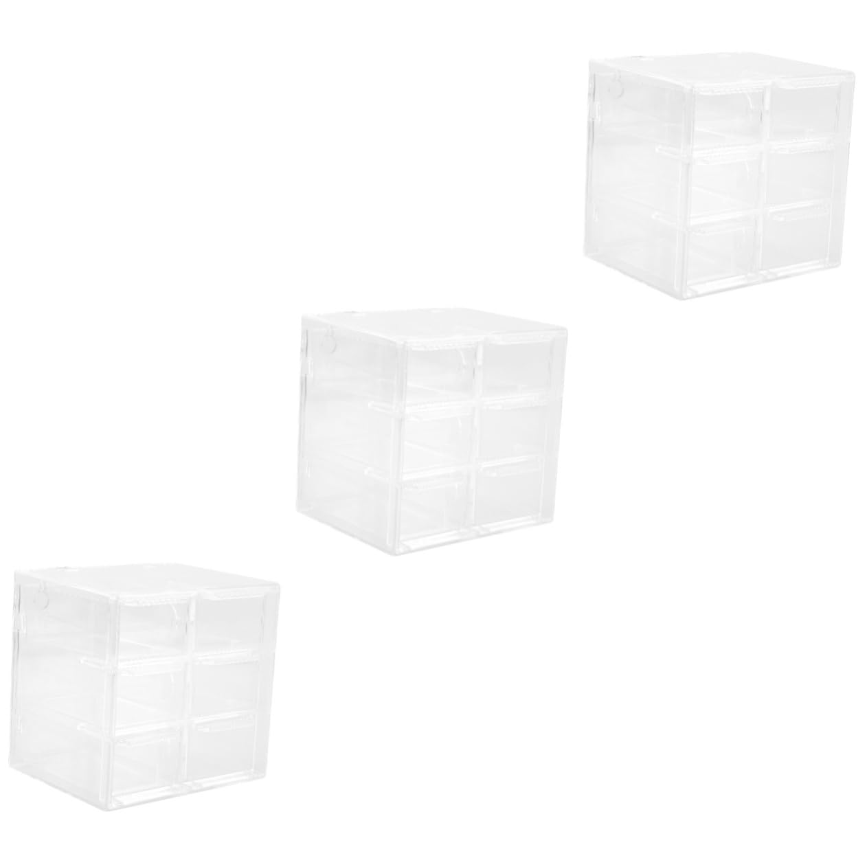 FOMIYES 3 Stück Aufbewahrungsbox Für Farbige Kontaktlinsen Deckel Tasche Kosmetik Balsam Kordelzug Zubehör Abteil Dekorativer Tischorganisator Aufbewahrungsbehälter Transparent Acryl