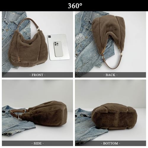 Bolso Tote de Peluche Fuzzy para Mujer miniatura 6