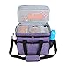 Teamoy Dog Travel Bag, Airline Approved Pet Travel Tote Organizer, Double Layer Dog Supply Bag with Multi-Function Pockets, 2 Food Containers, 2 Foldable Bowls, 1 Placemat for Weekend Away, Purple