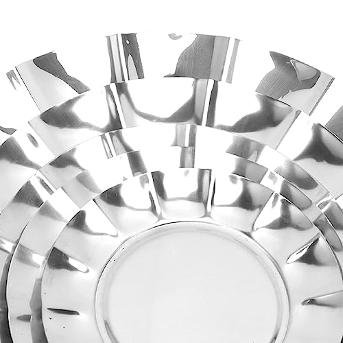 Zoeyilan Edelstahlplatten Set, 5pcs Metallcampingplatte, runde Mittagsteller mit Spucke -Knochenschalenplatte, wiederverwendbares Servicestich für Küche, Camping im Freien, Restaurants