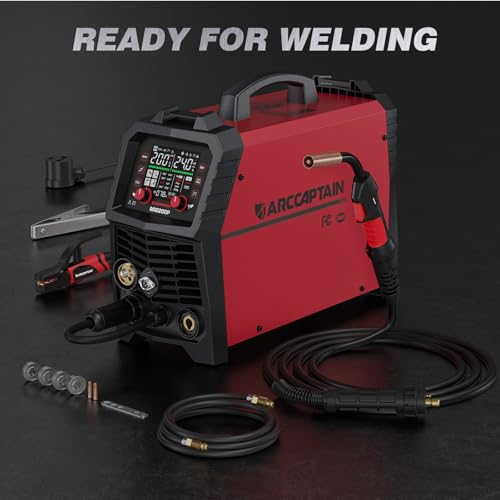 ARCCAPTAIN Pulse MIG Welder, 200A 7 In 1 Pulse MIG/Gas MIG/Flux Core MIG/Stick/Lift TIG/Spot Welding/Spool Gun 110V 220V Aluminum Welding Thin Sheet Metal Welding Machine with LED Digital Display by ARCCAPTAIN - Image 9