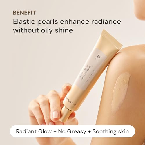 Image of THANKYOU FARMER Sun Project Glow Sun Essence SPF30 PA++ 40ml | Korean Tinted Sunscreen with Niacinamide & Lotus Water | Broad Spectrum UVA UVB Protection | Lightweight, Hydrating, Brightening, No White Cast, Makeup Base & Natural Radiant Finish