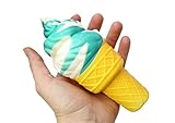 Curious Minds Busy Bags Large Ice Cream Cone Squishy Slow Rise Sweet Treat - Sensory, Stress, Fidget Toy (Brown)