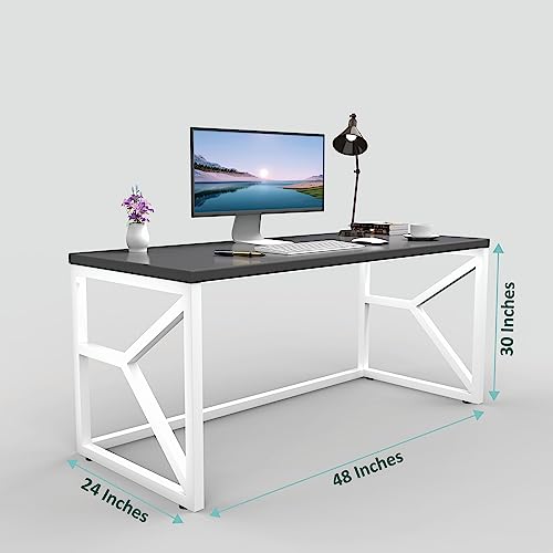 Image of Honey Touch Metal & Wood Workstation Desk for Home Office | Modern Computer Table for PC, Laptop & WFH | Minimalistic Study Desk with Strong Frame