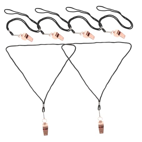 Silbatos deportivos NOLITOY de acero inoxidable 6pcs con cordón miniatura 1