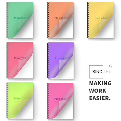 Image of Binditek 20 Pack 10 Mil PVC Binding Presentation Covers, Letter Size, Square Corners, Un-Punched, Multi Color, Office Supplies | Binding Presentation Covers, Letter Size, Multi Color, Square Corners, Unpunched, Ideal for Business Reports and Proposals