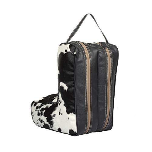Myra Bag Swart Black & White Cowhide & Leather Boot Bag S-13183
