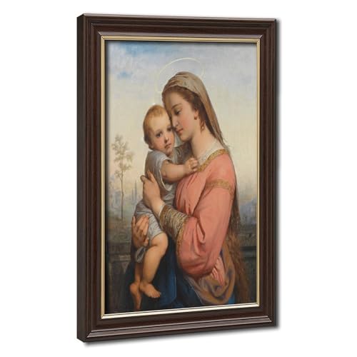 Impression sur toile Madonna et l'enfant Franz Russ, cadre mural 20x30 cm