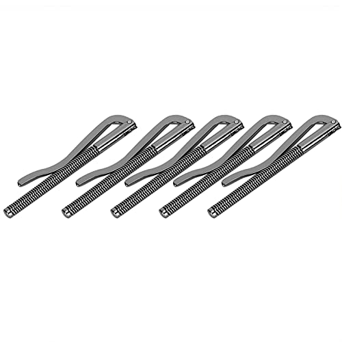 TOPINCN 5Pcs Money Clips, Cash Clamps, Bill Fasteners, Business Card Holder, Electroplated Steel Spring Pinchers with Golden Bronze Black Options for Leather Wallet Cash Check (Black)