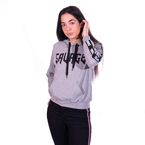 Savage - Tim Cartes Sudaderas Mujer (Gris, XS)