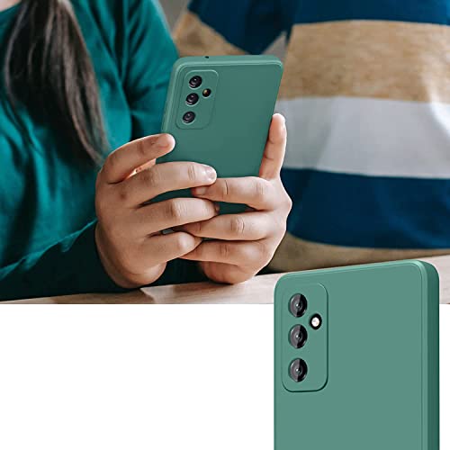 Image of DIZORO Liquid Silicone Case with Microfiber Cushioning Compatible for Samsung M52 5G Shockproof Slim Back Cover, Gel Rubber Full Body Protection (Forest Green)