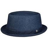 Lierys Pork Pie Chapeau Lin Chine uni Fabrique en Italie Femme Homme Printemps Ete