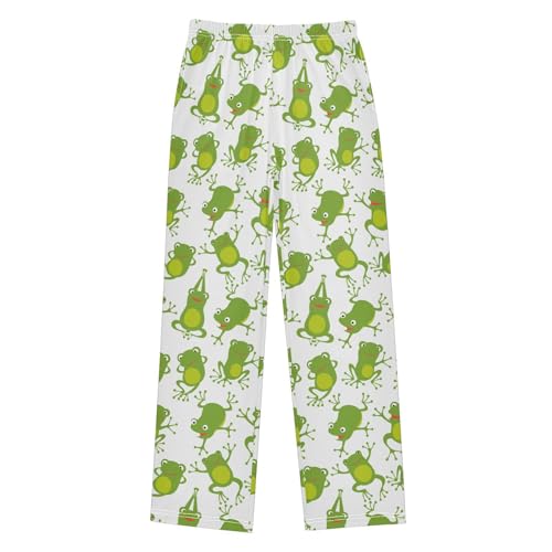 ZZXXB Dancing Frog Boys Long Pants Soft Trousers Elastic Waist Kids Lounge Bottoms with Pockets S-XL