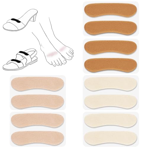 Image of Cutecrop 6 Pair Sandal Shoe Strap Extender Heel Sandal Strap Cushion Strips Heel Grips Liner Insert for Shoes Too Big Preventing Slipping, Rubbing, Non-Slip(Light Color)