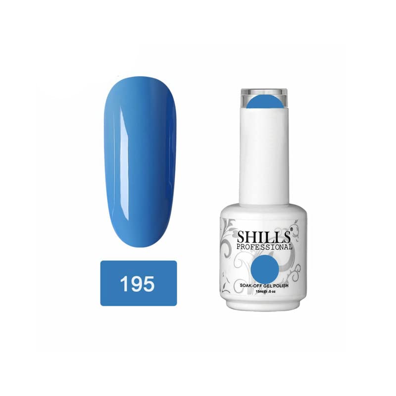 Image of SHILLS PROFESSIONAL UV /LED Soak Off Gel Polish (Gel Nail Polish) Nail Art Nail Polish Color Shade 195, Glossy Finish, 15ml