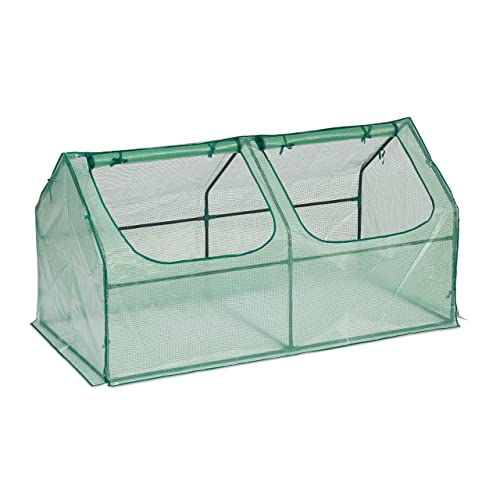 Relaxdays Folienfrühbeet, PE Folie, HxBxT: 90 x 180 x 90 cm, 2 Türen,...