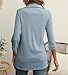 COSSEN Womens Fashion 3/4 Sleeve Zipper Collar T Shirts Work Blouses Women Polo Shirts M Light Blue